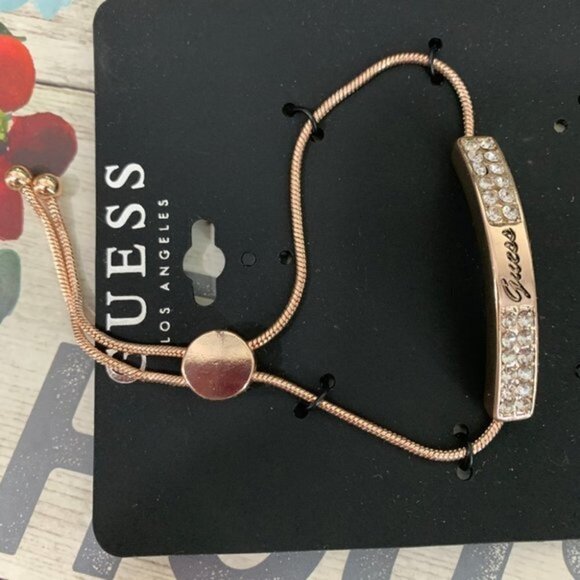 Guess Logo Rose-Gold Rhinestone Sliding Bracelet - Picture 3 of 3